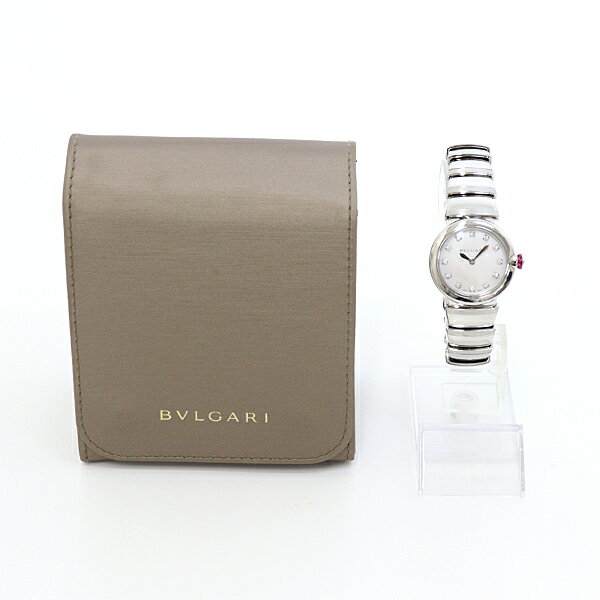 BVLGARI ブルガリ レディース腕時計 ルチェア LU28S ホワイトシェル文字盤 ダイヤ ...