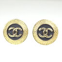 シャネル CHANEL ココマーク ボタンイヤリング メタル イエローゴールド/ブラック クリップ ヴィンテージ風【中古】(4)