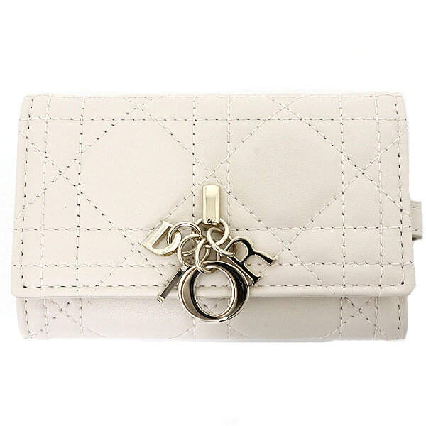 ディオール 【日本限定】My Dior Aster キーケース キーリング カナージュ ラムスキン S0983ONMJ ベージュ 【中古】Sランク