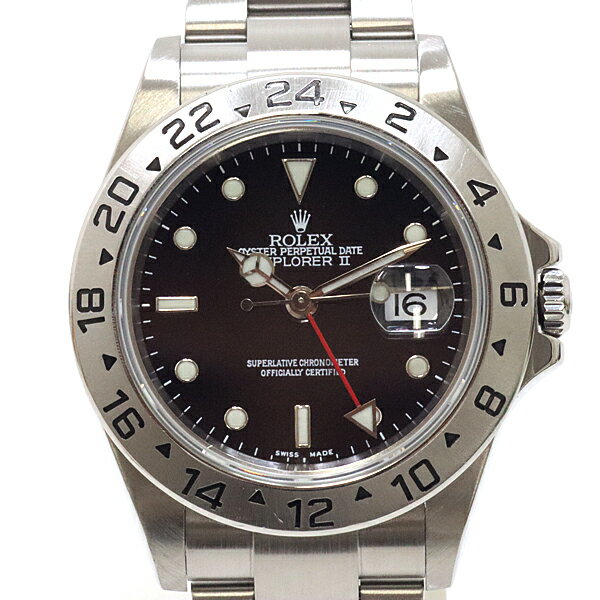 ROLEX ロレックス メンズ腕時計 エクスプローラー2 16570 F番（2004年製）ブラック（黒）文字盤 OH済【中古】【代引不可】