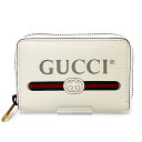 グッチ GUCCI グッチ ラウンドファスナー コインケース ロゴプリント カードケース インターロッキングG 小銭入れ レザー 496319 ホワイト アンティークゴールド金具 未使用品