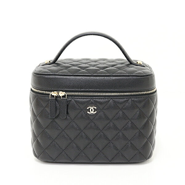 乐天商城 - CHANEL シャネル タイムレスクラシック ヴァニティバッグ キャビアスキン AP2573 ブラック マトラッセ 未使用品