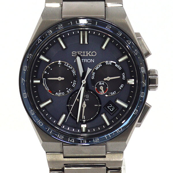 SEIKO セイコー メンズ腕時計 アストロン SBXC109 ネイビー文字盤 純チタン ソーラーGPS【中古】Aランク