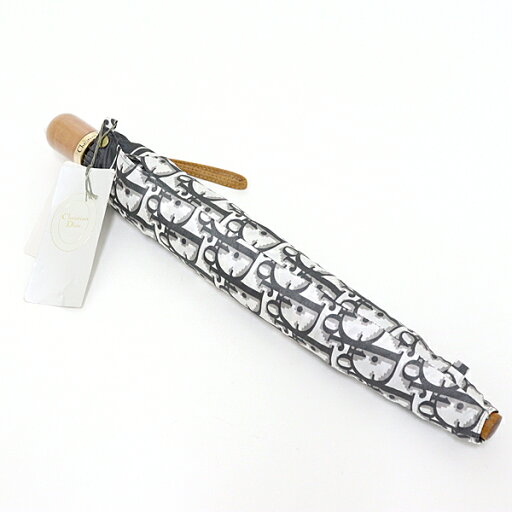 ディオール Dior トロッター 折りたたみ傘 グレー系 全長37cm 直径95cm CD 286g 大きめ 雨傘 未使用品 ディオール Dior トロッター 折りたたみ傘 グレー系 全長37cm 直径95cm CD 286g 大きめ 雨傘 未使用品