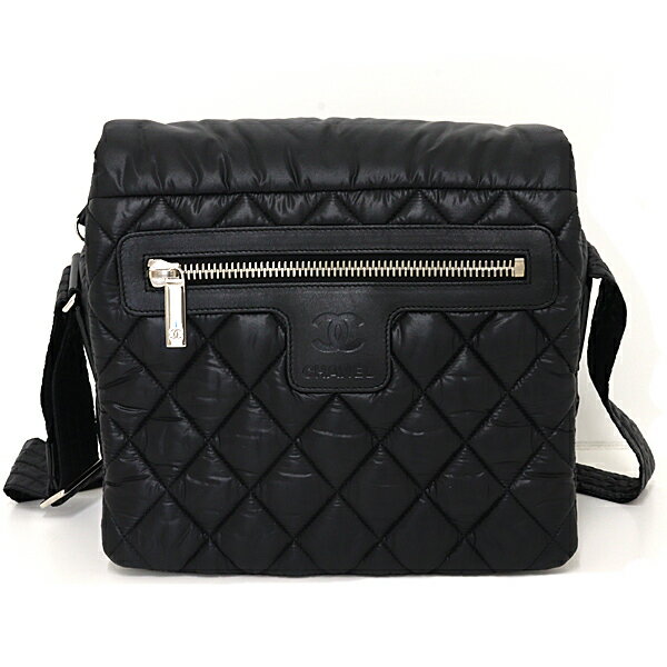 乐天商城 - シャネル CHANEL コココクーン ショルダーバッグ メッセンジャーバッグ ナイロン レザー A48616 ブラック 【中古】Aランク