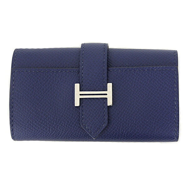 エルメス HERMES ベアン キーケース 4連 ヴォー・エプソン ブルーネイビー シルバー金具 U刻印(2022年製) 【中古】Aランク