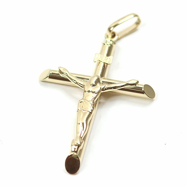K18YG イエスキリスト クロス ペンダントトップ 1.5g 十字架 750YG イエローゴールド NJ 未使用品