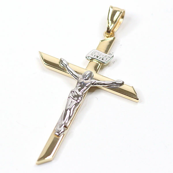 ペンダントトップ　クロス　K18 コンビ 18金 ダイヤモンド クロス ペンダント Hクリップ ネックレス セット