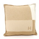 エルメス HERMES クッション Hリヴィエラ 毛 カシミア H103423M 09 サーブル 未使用品
