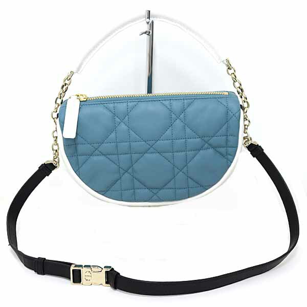 Rakuten - クリスチャンディオール DIOR VIBE ディオール ヴァイブ スモール ホーボーバッグ 2WAYバッグ カナージュラムスキン ブルー 【中古】S