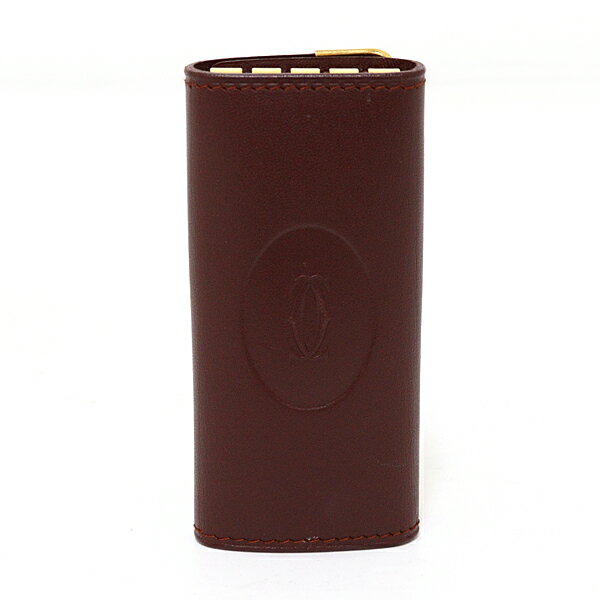 カルティエ Cartier マストライン 4連 キーケース レザー ボルドー ゴールド金具 【中古】Aランク