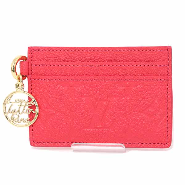 乐天商城 - ルイ ヴィトン LOUIS VUITTON カードケース ポルト カルト・LV チャーム カウハイドレザー M28129 ストロベリーピンク 未使用品