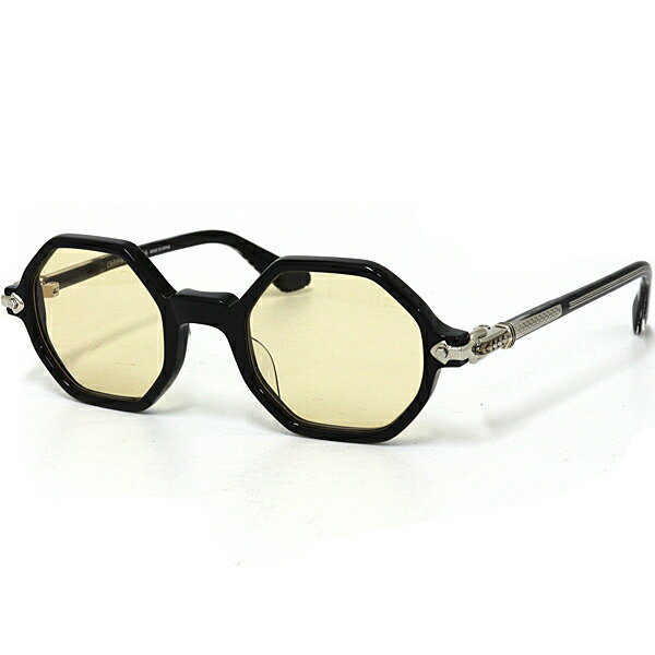 クロムハーツ CHROME HEARTS サングラス CLITCO オクタゴン メガネ アイウェア ブラウン シルバー イエロー 46□23-141 【中古】S