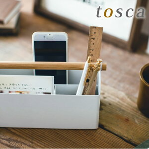 ペン＆レタースタンド トスカ tosca ペン立て おしゃれ DM入れ ペン 定規 はさみ 文房具 ダイレクトメール はがき 小物 収納 ペンスタンド かわいい レターラック メールスタンド ナチュラル 北欧 可愛い 4152 山崎実業 yamazaki