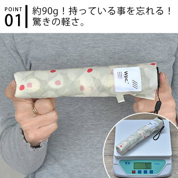 折りたたみ傘 軽量 Wpc. AIR-LIGHT UMBRELLA　50cm 90g おしゃれ レディース 軽い 子供用 ブラック 黒 花柄 リボン ハート スター 星 ストライプ メンズ かわいい