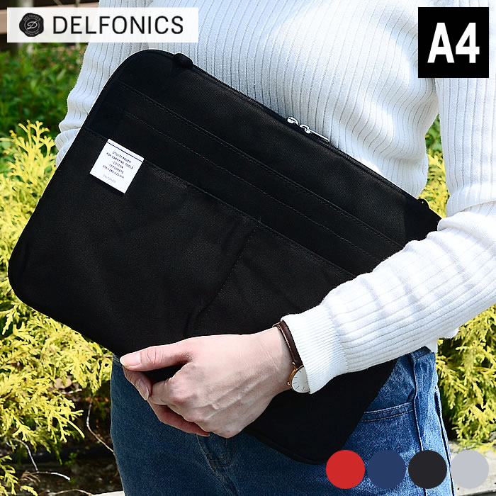 インナーキャリング A4 パソコンケース ノートPC ケース キャンバス DELFONICS デルフォニックス 13インチまでのPC/タブレット収納可 MacBook Pro PCバッグ 収納ケース クッションケース 持ち手付き