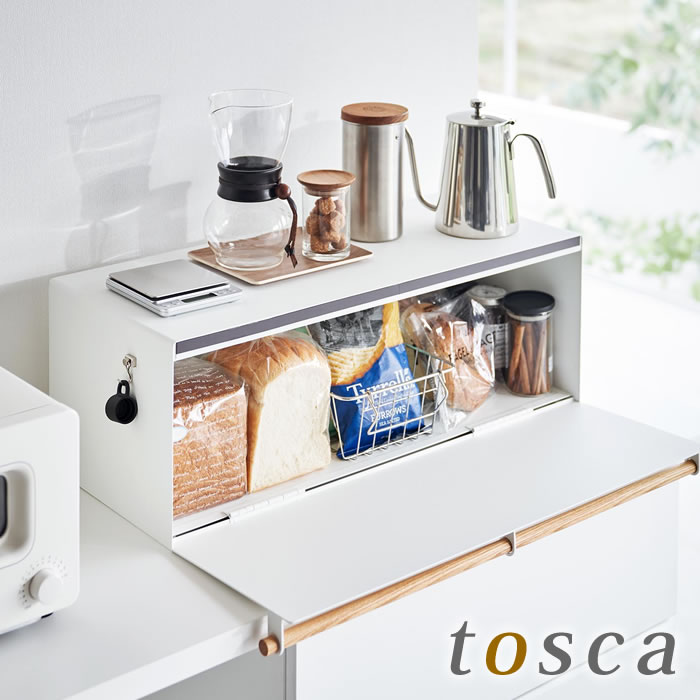 樂天商城 - 【5月15日はポイント最大10倍祭♪】ブレッドケース パンケース ブレッドケース トスカ ワイド tosca 北欧 パンケース おしゃれ 山崎実業 yamazaki ヤマジツ 食パン カウンター トースター ホワイト 白 保存 収納 キッチン パン入れ 32L 3024 調味料