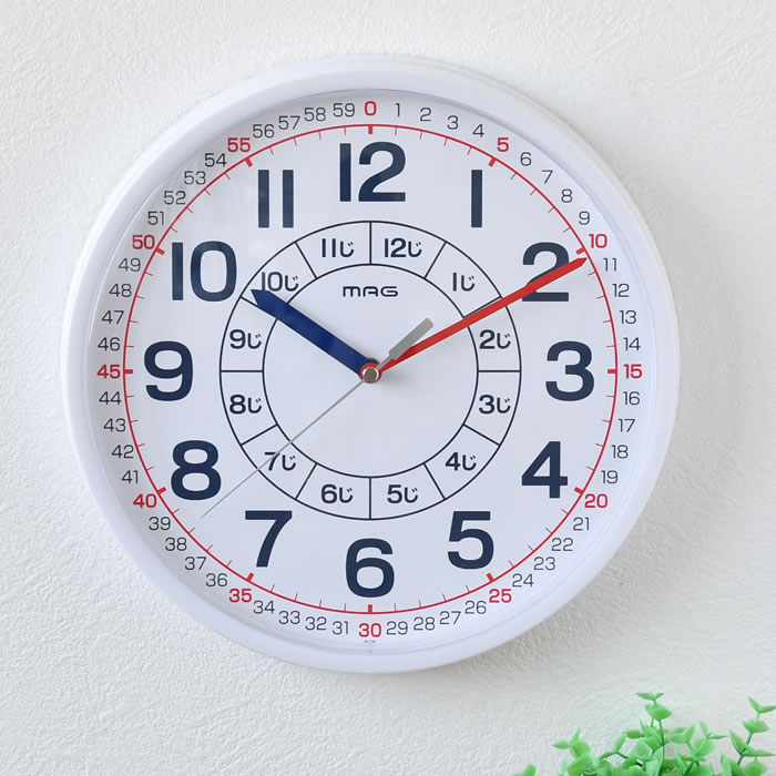 時計 知育 ノア精密 MAG 知育時計よ〜める W-736 子供部屋 こども アナログ 時間管理 勉強 学習 習慣 ..