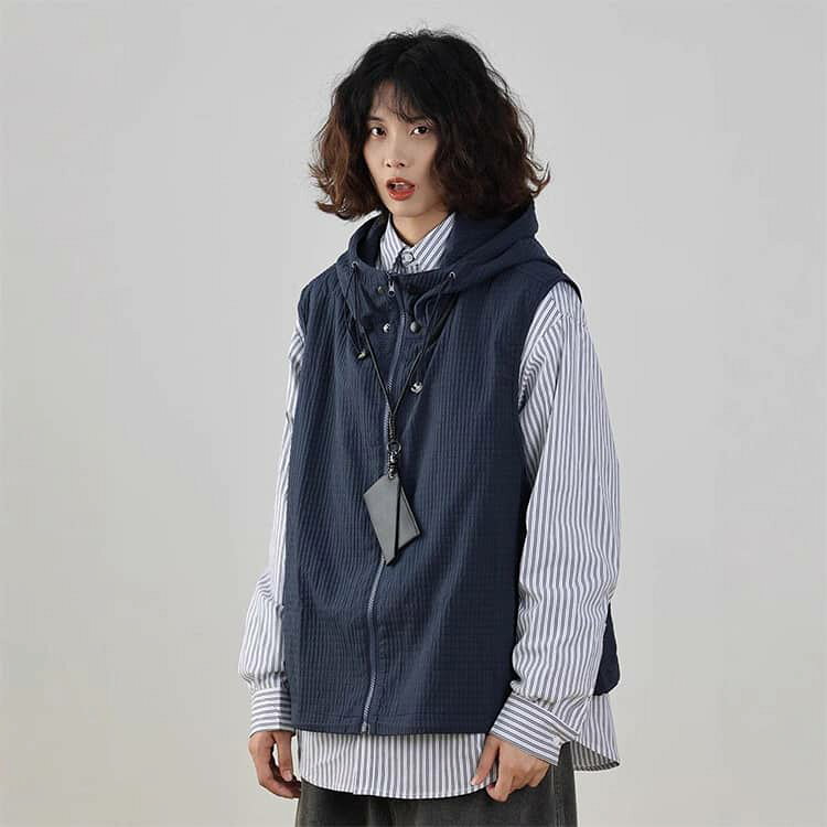 パーカー ジレベスト レディース ジレ ノースリーブ ベスト パーカーベスト ショート フード ジャケット アウター 軽い ベスト フード付き 羽織 ゆったり カジュアル 無地 ポケット付き 重ね着 ライトアウター ノースリーブジャケット 男女兼用