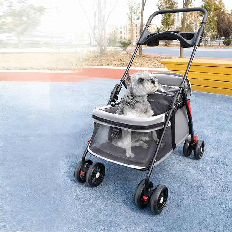 バギー 犬 ワンボタン折りたたみ 軽量 キャリーカート 犬用ベビーカー 組立簡単 大...