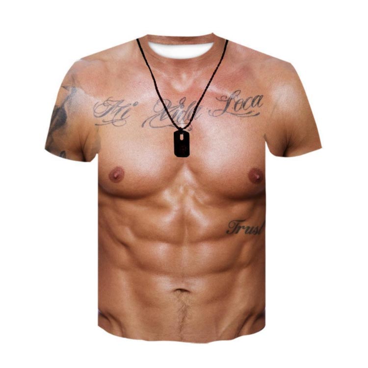 男の裸 面白いtシャツ 半袖 筋肉 おもしろ tシャツ マッチョ 筋肉服 服 tシャツ 筋肉tシャツ 男女兼用 仮装 筋肉 男性 面白いtシャツ 偽筋肉 コスプレ 3Dデジタル プリント ハロウィン 仮装 イケメン筋肉 コスプレ イベント パーティー お祭り 新年会 忘年会 2XS～6XL kaedeya-10008357 かえで屋 サンプル画像2