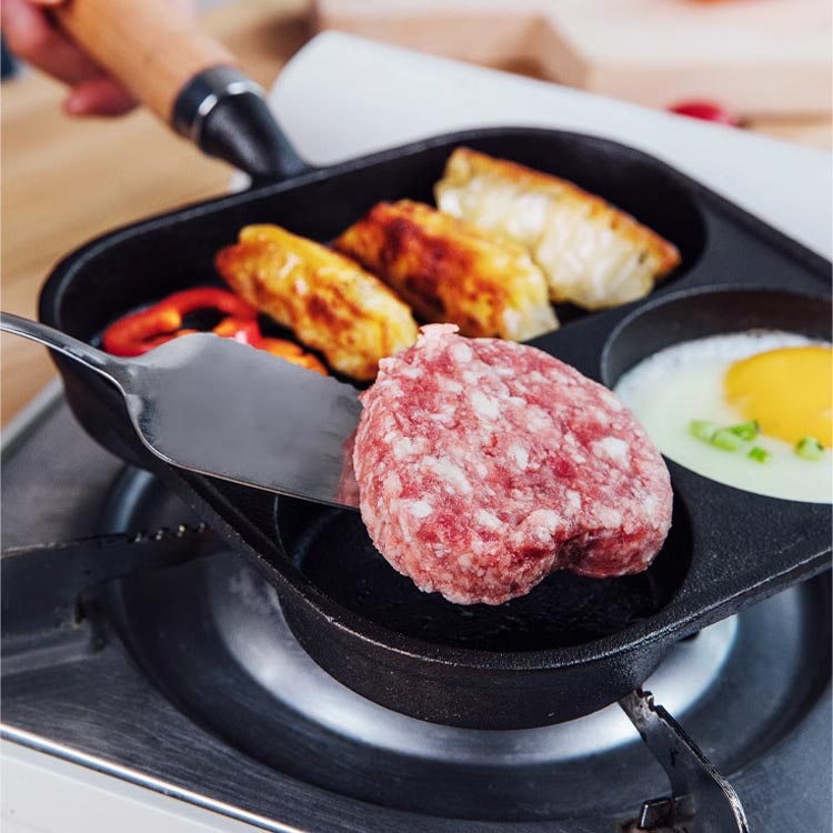 時短 朝食 仕切り ハート型 お弁当 子供 仕切りフライパン 仕切り付き ih ガス火対応 2個 一人暮らし フライパン 目玉焼き 手入れ簡単 多機能 フライパン パンケーキプレート マルチ多用途 片手鍋 電磁調理器 仕切り付きフライパン kaedeya-10004630 かえで屋 サンプル画像3