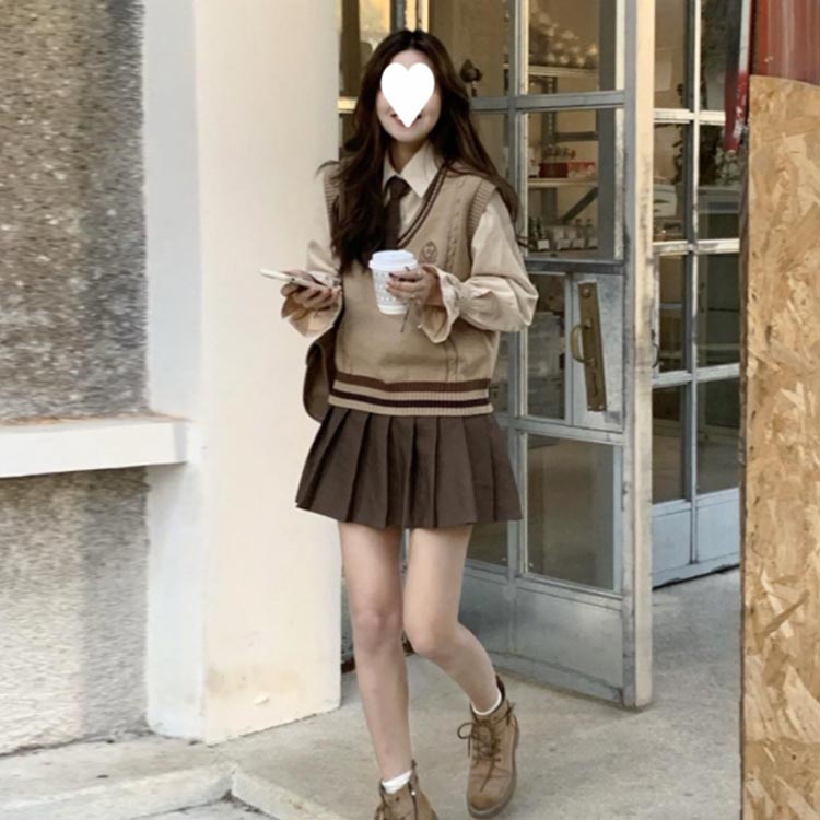 制服 ネクタイ 制服 4点セット 学生 スクール ニットベスト 4点セット JK制服 白シャツ 上下セット 長袖 おしゃれ 女の子 プリーツスカート 女子高校生 高校生 中学生 学生服 韓国 コスプレ衣装 コスチューム 仮装 可愛い