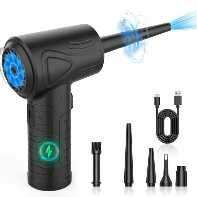 エアダスター 電動エアダスター コードレス 充電式 強力 PC エアコン キーボード 車 掃除 LEDライト付 ..
