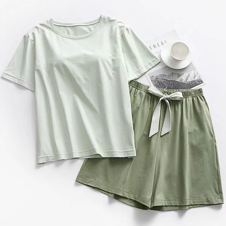 パジャマ 半袖 ルームウェア レディース セットアップ 上下セット カップ付き ショートパンツ 無地 部..