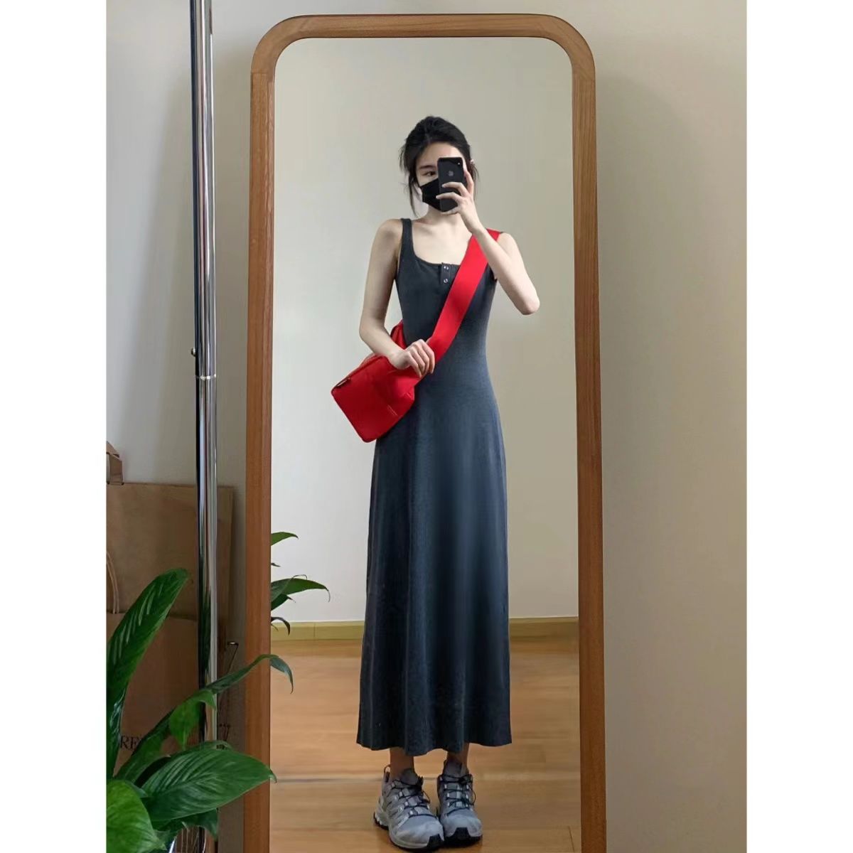 乐天商城 - ワンピース レディース ロングワンピース マキシワンピース ノースリーブマキシワンピ aライン 無地 着やせ シンプル おしゃれ カジュアル 韓国ファッション