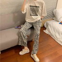 大きいサイズ レディース ロング丈 ボトムス 柄パンツ ウエストゴム 楽ちん 体型カバー プリント ペイント 夏(4)