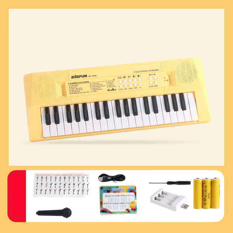 ミニ キーボード 楽器 ピアノ おもちゃ 電子 37鍵盤 演奏 初心者 音楽 授業 小学校 幼稚園 子供用 小さ..