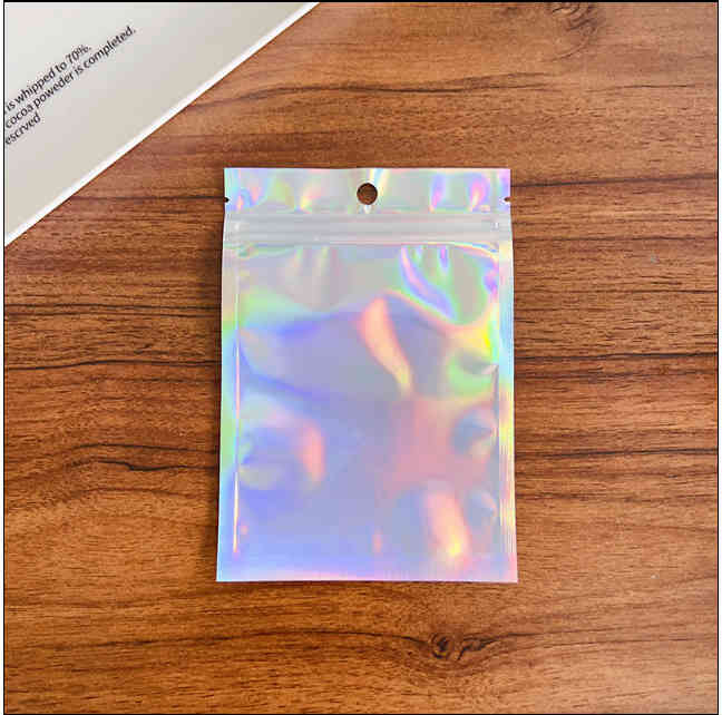 送料無料 チャック付き袋 シルバーオーロラ 前面クリア 10.5×15cm 100枚 資材 素材 アクセサリー パーツ ジッパー 袋 チャック付ポリ袋 小物入れ 収納袋