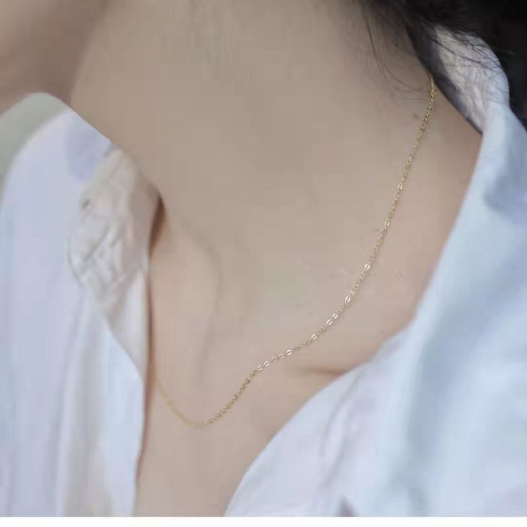 ネックレス 金属アレルギー対応 ネックレスチェーン チェーンのみ アズキチェーン ゴールド シルバー 男女兼用 細い シンプル アクセサリー ジュエリー 普段使い