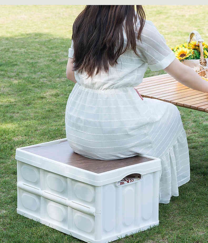 コンテナボックス 折りたたみコンテナ 折りたたみ 軽量 フタ付 収納ボックス 屋外 取手付き アウトドア キャンプ 蓋付き [2]