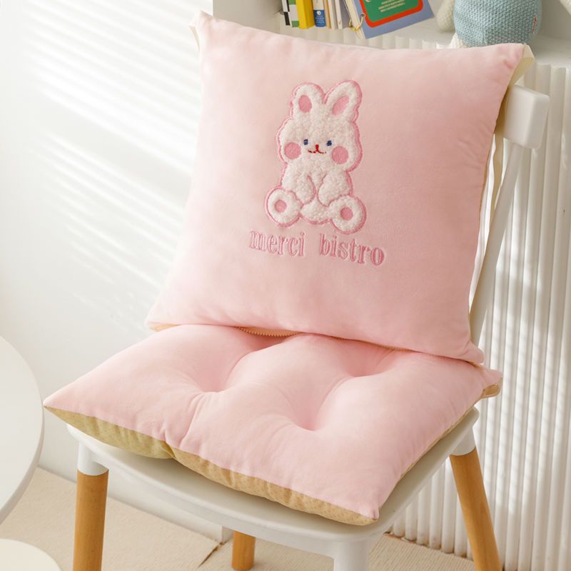 2way 背もたれ付きクッション チェアクッション 可愛い 滑り止め ファスナー付き 椅子 クッション お尻..
