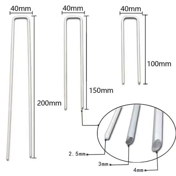 送料無料 100本セット 防草シート ピン Uピン 人工芝 押さえピン 固定ピン 除草シート 園芸シート 固定用 固定マルチ 強力ピン