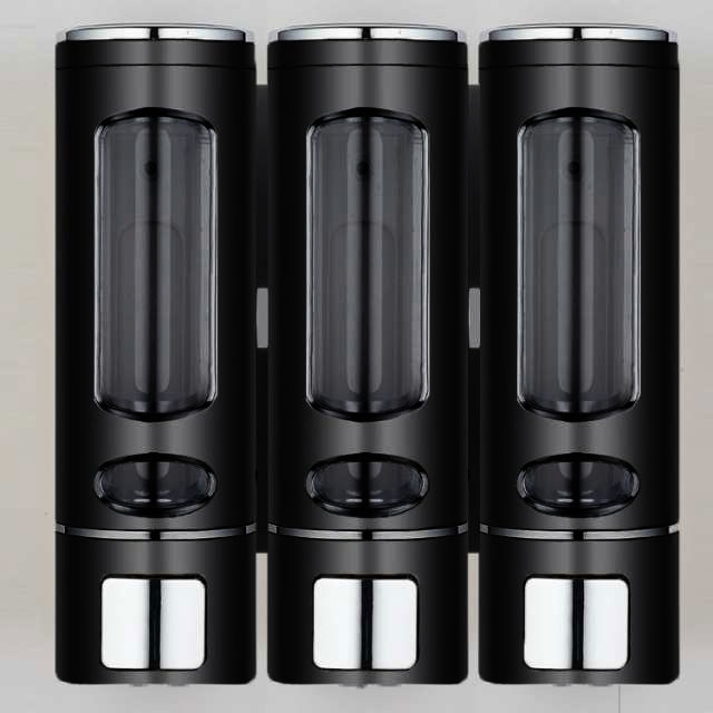 かえで屋のシャンプーボトル ソープディスペンサー 壁掛け 400ml 3本セット 片手 ポンプ 手動 詰め替えボトル バス 浴室 お風呂 大容量｜アングル3