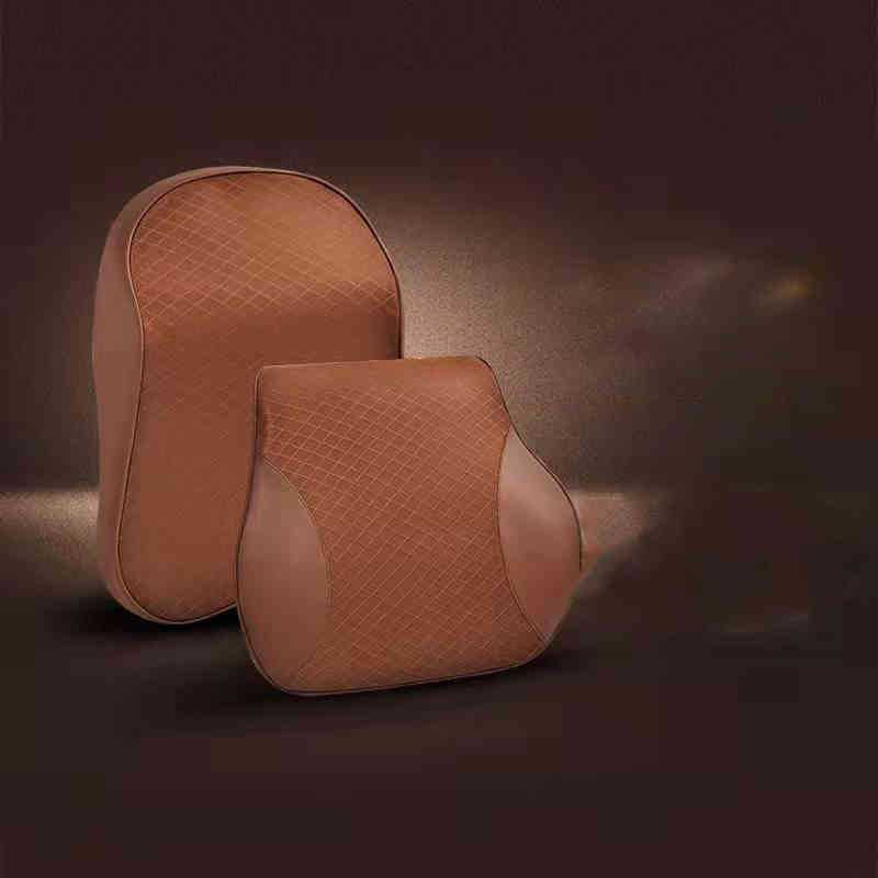 車用クッション 車シートクッション 2点セット 腰クッション ネックパッド カークッション 低反発ウレ..