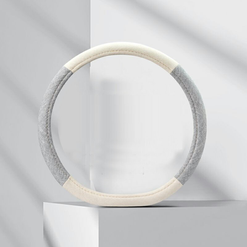 ハンドルカバー ステアリングカバー 軽自動車 普通車 綿麻 D型 38cm 薄手 適合多車種 滑り止め 通気性 ..