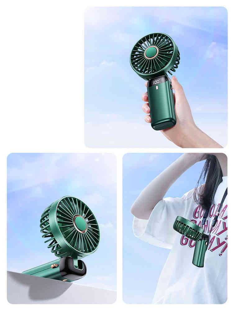 静音 ハンディファン 軽量 扇風機 首掛け 卓上 携帯手持ち 小型 usb ポータブル扇 持ち運び 18000mAhバ..