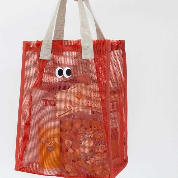 乐天商城 - トートバッグ プールバッグ 韓国風 メッシュ カバン 鞄 従置き 可愛い スイムバッグ ビーチバッグ 女の子 スクール レジャー 夏 水遊び おしゃれ シンプル 送料無料