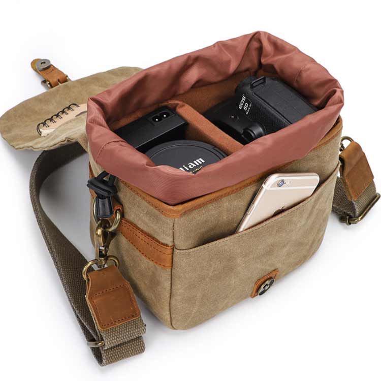 2WAY カメラバッグ ショルダー ウェストバッグ 一眼レフ カメラバッグ ボディバッグ ショルダーバッグ 防水 帆布 一眼レフ対応 旅行用カメラバッグ 撥水加工 おしゃれ