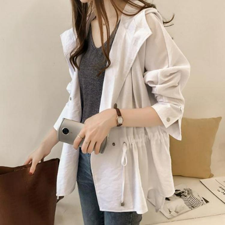 マウンテンパーカー レディース フード付き アウター ライトアウター ジャケット ブルゾン きれいめ パーカー おしゃれ 長袖 ドローストリング ゆったり 体型カバー BF系 大人 春 秋 カジュアル 大きいサイズ M L XL 2XL 3XL 4XL