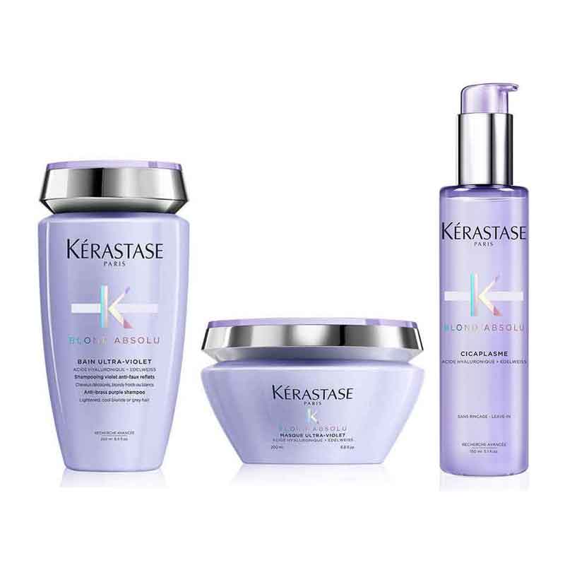 ケラスターゼ KERASTASE シャンプー バン ブロンドアブソリュ 250mL + ヘアマスク マスク ブロンドアブソリュ 200mL + セラム シカプラズム トラベルサイズ 150mL 3点セット 【正規品】