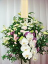 葬儀 花 スタンド お供え お通夜 スタンド花【送料無料 供花】【あす楽14時まで】「お通夜 葬式 告別式 専用 胡蝶蘭 入り スタンド花」(和風・白紫系) お...