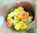 オレンジ 【誕生日 花束】【バラの花束　送料無料】【結婚記念日 花】★「パリスタイル・ブーケ」（イエロー・オレンジ系）薔薇/バラ/誕生日プレゼント 女性/ギフト/バラ 花束/お見舞い 花/送別会 ギフト/クリスマス 花/お祝い/歓送迎