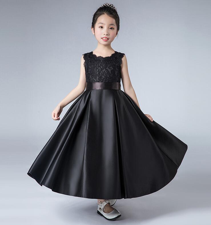 Rakuten - 超可愛い お姫様 子供ドレス キッズ フォーマル/ジュニア 子供服/女の子 ピアノ プリンセス 発表会 七五三 結婚式 パーティードレス ピアノ マキシ丈ワンピース 袖なし/7分袖ワンピース 司会 洋服 高品質 ブラック 黒80/90/100/110/120/130/140/150/160