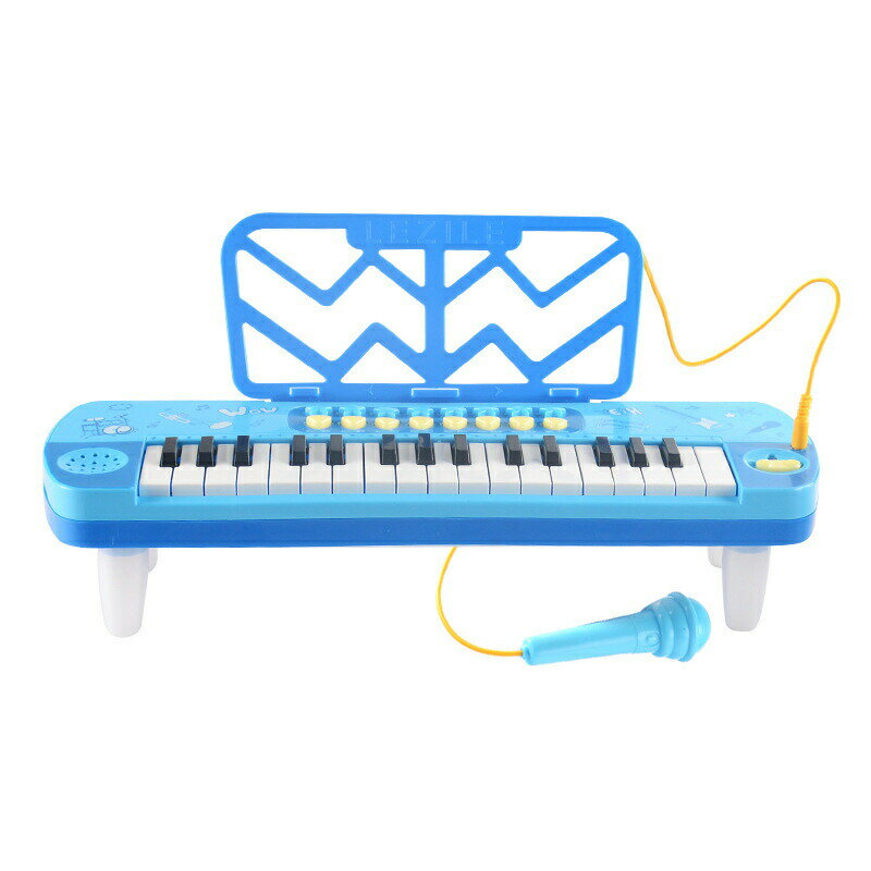 Rakuten - 電子ピアノ おもちゃ 37鍵盤 子供 ピアノ キーボード マイク付き スタンド付き 多機能 楽器 玩具 知育玩具 幼児 男の子 女の子 初心者 練習 誕生日 クリスマス プレゼント ギフト 音楽 音感教育 リズム4種 楽器音4種 楽天倉庫発送 送料無料