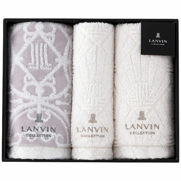 Towel - 昭和西川 ランバンコレクション フェイス・ウォッシュタオルセット 22709-23940-938（グレー） ギフト 贈り物 送料無料[24]